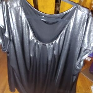 Metallic Silver Women's Top